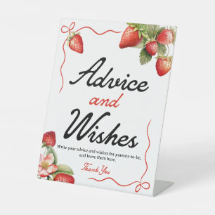 Hinweis und Wünsche Unterschreiben Strawberry Ba Sockelschild