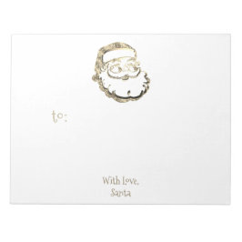 Hinweis von Santa Niedlich Gold und White Christma Notizblock