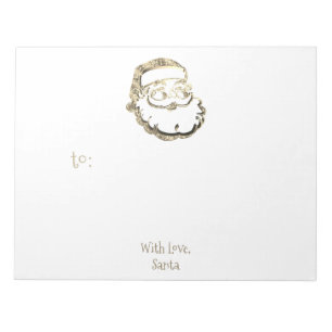 Hinweis von Santa Niedlich Gold und White Christma Notizblock