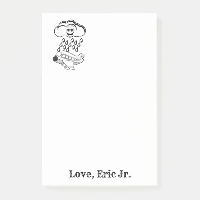 Hinweis Wolken Farbe des Flugzeugs Post it Note Post-it Klebezettel (Vorderseite)