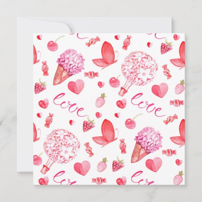 Hinweis zur Liebe Square-Notecard für handgeschrie Karte (Vorderseite)
