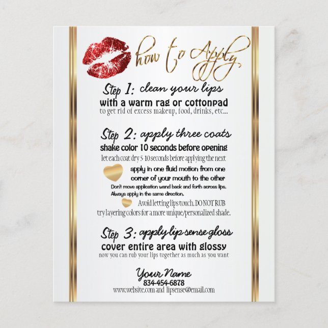 Hinweise für den Roten Glitzer Lip 2 Flyer (Vorne)