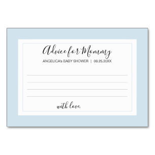 HINWEISE FÜR MOMMY Blue White BOY Baby Showkarten Tischnummer