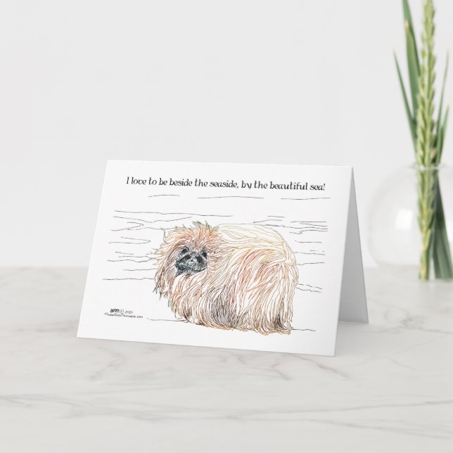 Hinweise für Pekingese Feiertagskarte (Vorderseite)