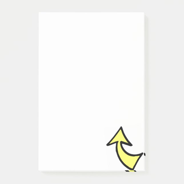 Hinweise Gelbe Pfeilrichtung Post-it Klebezettel (Vorderseite)
