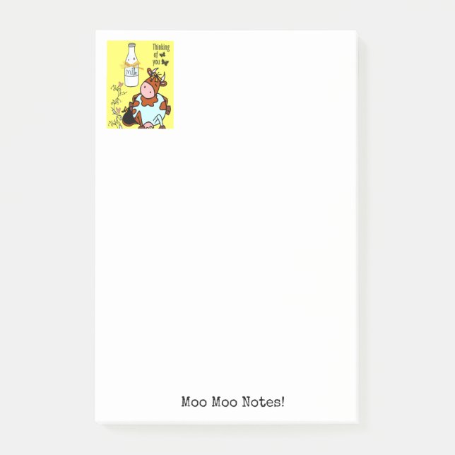 Hinweise Kuhmilch gelb Post-it Klebezettel (Vorderseite)