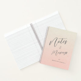 Hinweise & Muskelknopf Monogramm Gradient Peach Notizbuch