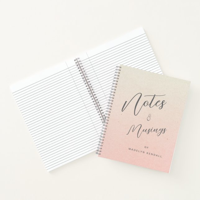 Hinweise & Muskelknopf Monogramm Gradient Peach Notizbuch (Innenseite)