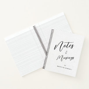 Hinweise & Muskeln Moderne Script Monogram White Notizbuch