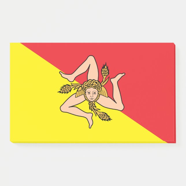Hinweise unter der Flagge Siziliens Post-it Klebezettel (Vorderseite)