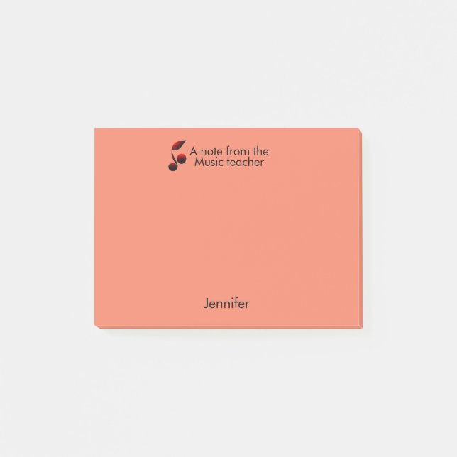 Hinweise von MusiklehrerInnen fügen Musiknote Name Post-it Klebezettel (Vorderseite)