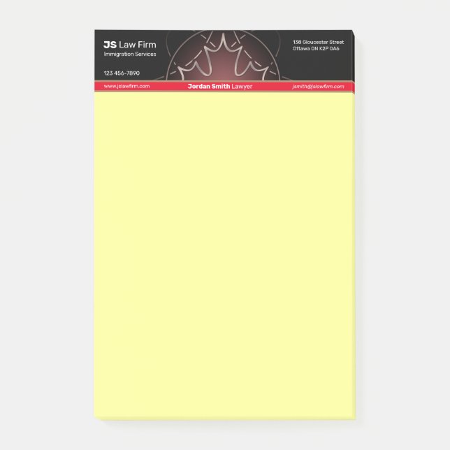 Hinweise zu kanadischen Dienstleistungen Post-it Klebezettel (Vorderseite)