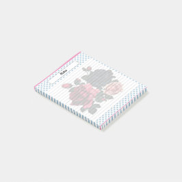 Hinweise zu rosa und blauen Rose Post-it Klebezettel