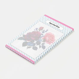 Hinweise zu rosa und blauen Rose Post-it Klebezettel