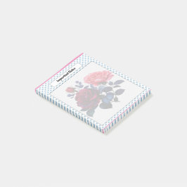 Hinweise zu rosa und blauen Rose Post-it Klebezettel