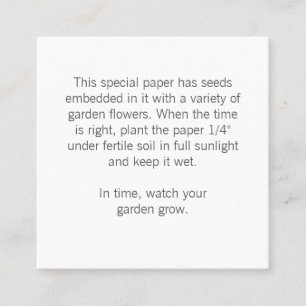 Hinweise zum Geschenk-Tag Quadratische Visitenkarte