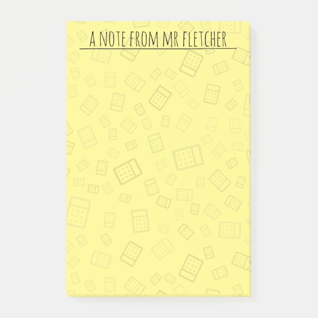 Hinweise zum personalisierten Berechnungsmuster Post-it Klebezettel (Vorderseite)