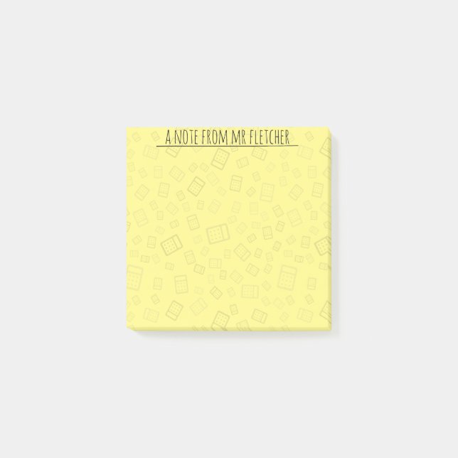 Hinweise zum personalisierten Berechnungsmuster Post-it Klebezettel (Vorderseite)