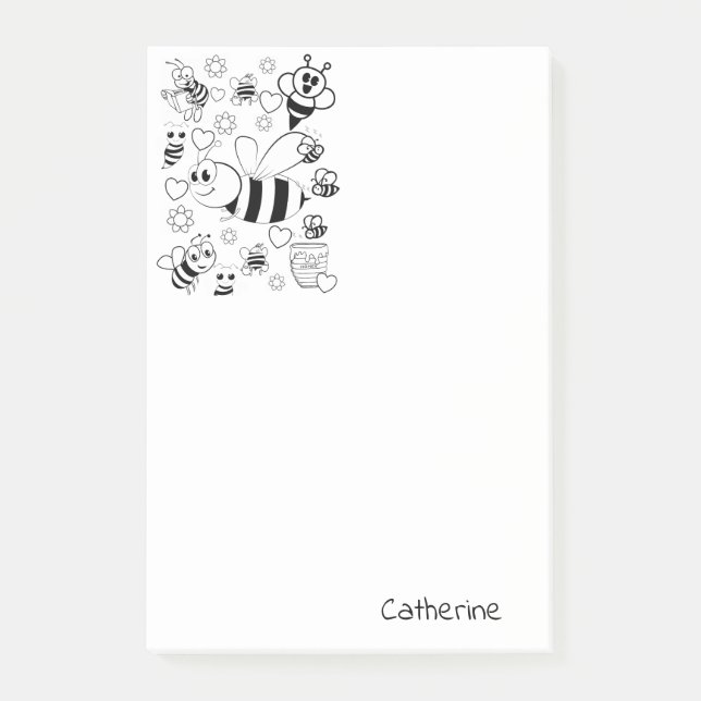 Hinweise zur Färbung der Hummelbiene Post-it Klebezettel (Vorderseite)