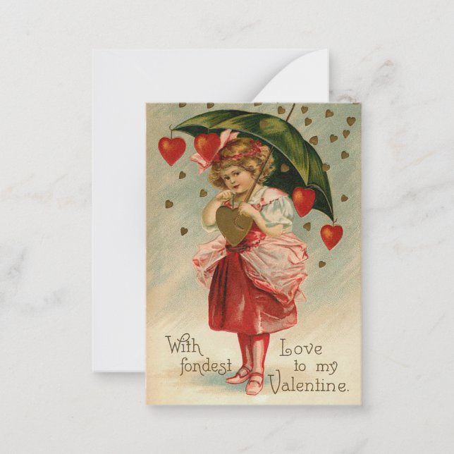 Hinweise zur Vintagen Valentine-Liebe Mitteilungskarte (Vorderseite)