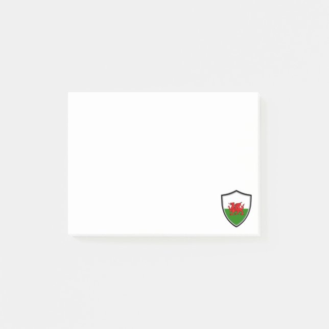 Hinweise zur walisischen Flagge Post-it Klebezettel (Vorderseite)
