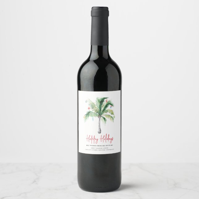 Hinzufügen der Geschäftsadresse Palm Tree Company  Weinetikett (Vorderseite)