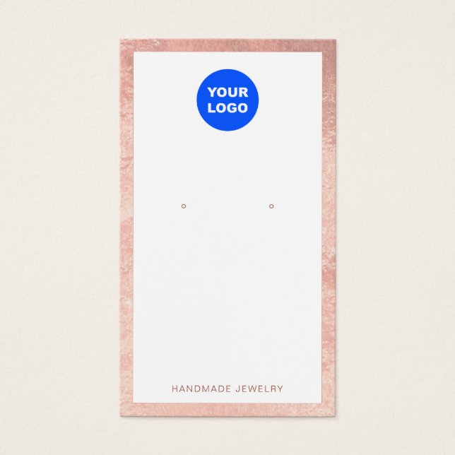 Hinzufügen der Logo-Rose Gold Border Earring-Displ (Vorderseite)