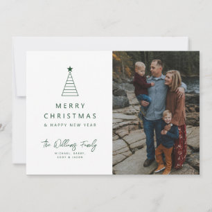 HINZUFÜGEN DES FOTOS Frohe Weihnachten Geo Tree Einladung