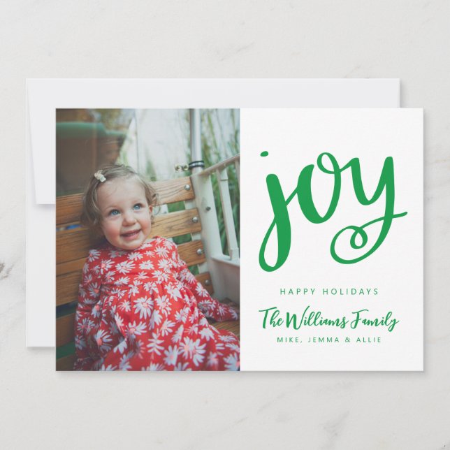 HINZUFÜGEN DES FOTOS | Happy Holidays JOY Einladung (Vorderseite)