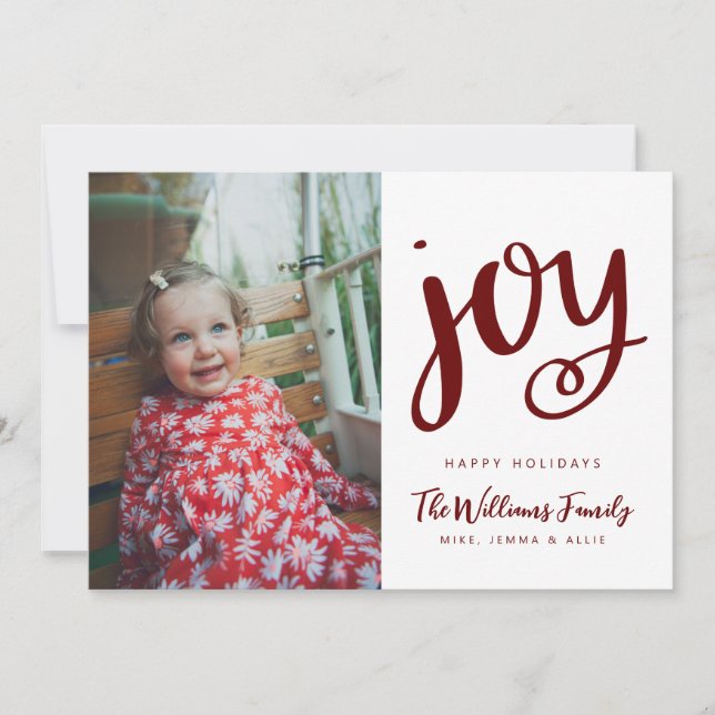 HINZUFÜGEN DES FOTOS | Happy Holidays JOY Einladung (Vorderseite)