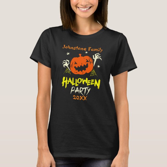 Hinzufügen des Halloween-Party "Familienname" zum  T-Shirt (Vorderseite)