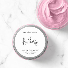 Hinzufügen des Markennamens "Modernes Skript"-Mini Runder Aufkleber