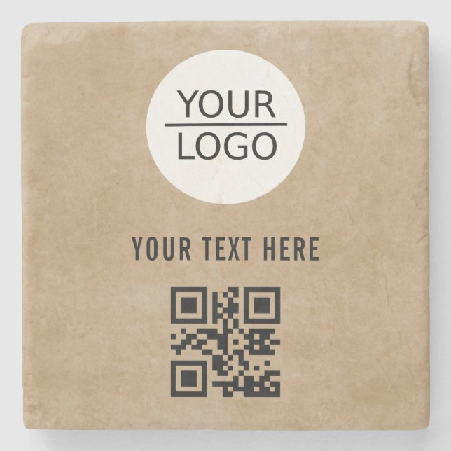 Hinzufügen des QR-Codes für das Logo benutzerdefin Steinuntersetzer (Vorderseite)