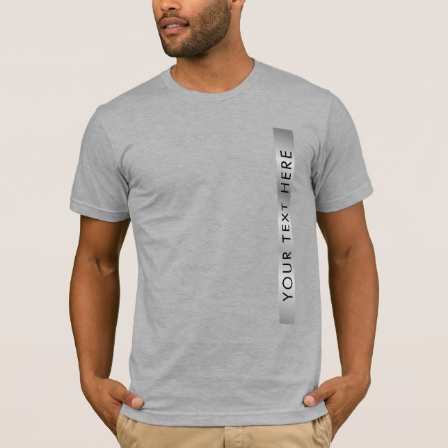 Hinzufügen des Textes Silver Look Template Männerb T-Shirt (Vorderseite)