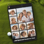 Hinzufügen einer eigenen 9-Foto-Collage — Schwarz  Golfhandtuch<br><div class="desc">Ein Golfhandtuch mit einer individuellen Collage aus Foto ist ein einzigartiges und personalisiertes Accessoire, das Praxisnähe mit gefühlvoller Note auf dem Platz verbindet. Es reinigt effektiv Clubs, Bälle und Hände und bietet gleichzeitig eine lebendige und hochwertige Druckvorlage von hochkarätigen Erinnerungen - Familienmomente, landschaftliche Golfplätze oder Lieblingsturnierfotos. Die individuelle Collage fügt...</div>