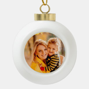 Hinzufügen einer eigenen Fotovorlage Keramik Kugel-Ornament
