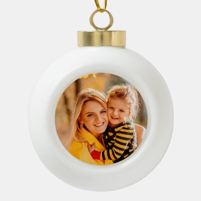 Hinzufügen einer eigenen Fotovorlage Keramik Kugel-Ornament (Vorderseite)