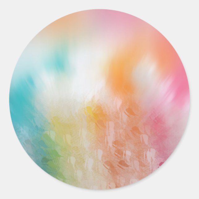 Hinzufügen einer farbigen Abstrakten Blankenvorlag Runder Aufkleber (Vorderseite)