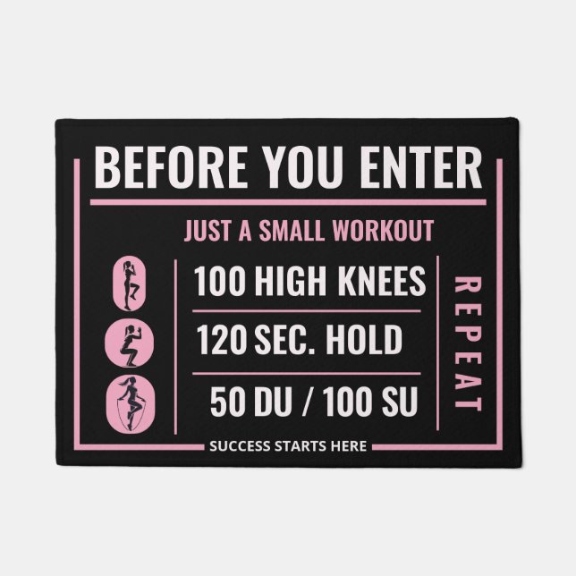 Hinzufügen einer Fitness-Drehung zu Ihrem Türschri Fußmatte (Vorderseite)