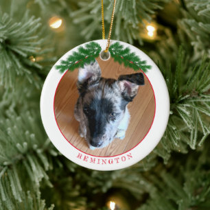 Hinzufügen eines anpassungsfähigen Puppy-Fotos a Keramik Ornament