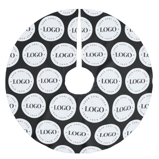 Hinzufügen eines benutzerdefinierten Logo-Musters  Polyester Weihnachtsbaumdecke (Vorderseite)