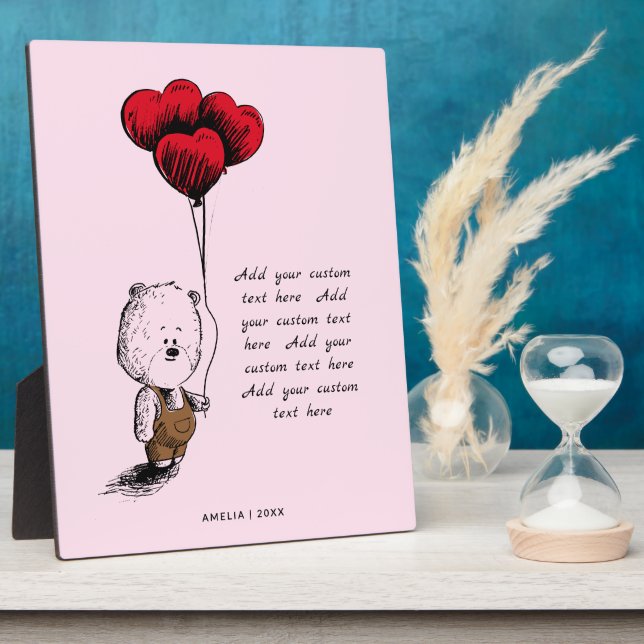 Hinzufügen eines benutzerdefinierten Textteddy-Val Fotoplatte (Seite)