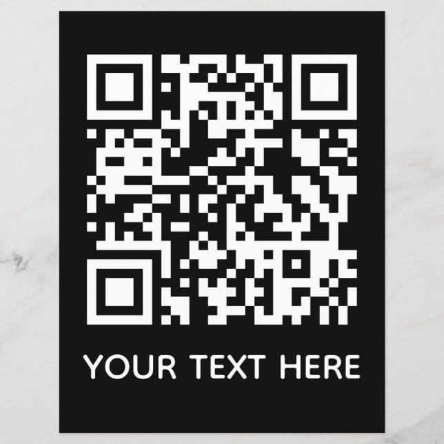 Hinzufügen eines eigenen QR Code Text Scan-Menülin Flyer (Vorne)
