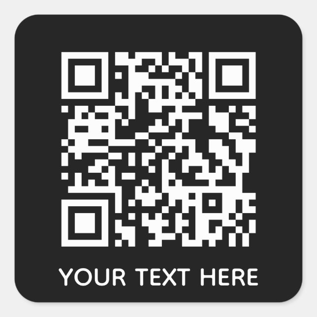 Hinzufügen eines eigenen QR Code Text Scan-Menülin Quadratischer Aufkleber (Vorderseite)
