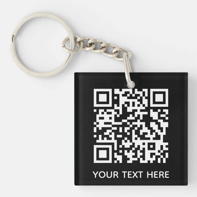 Hinzufügen eines eigenen QR Code Text Scan-Menülin Schlüsselanhänger (Vorderseite)