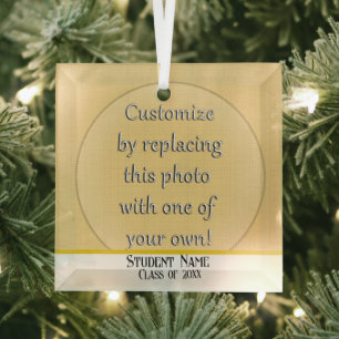 Hinzufügen eines Foto-Abschlusses Ornament Aus Glas