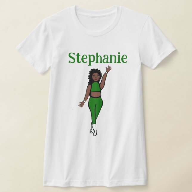 Hinzufügen eines Namens für den grünen Tänzer-T -  T-Shirt (Ablage )