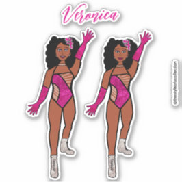 Hinzufügen eines Namens-Tänzerstickers Fuchsia & D Aufkleber
