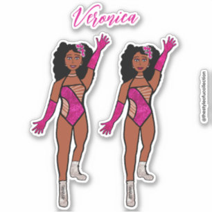 Hinzufügen eines Namens-Tänzerstickers Fuchsia & D Aufkleber