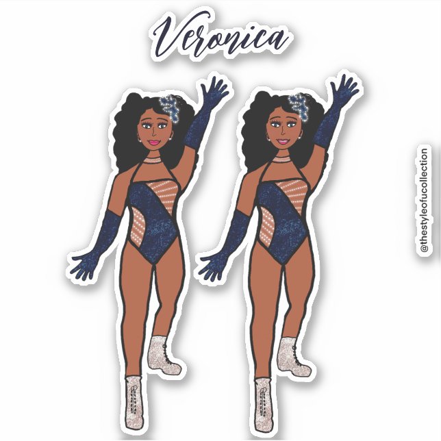 Hinzufügen eines Namens-Tänzerstickers Indigo & Di Aufkleber (Vorderseite)